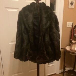 Komitor FAUX FUR 3/4 LENGTH COAT WITH MATCHING MUFF SEE MEASUREMENTS